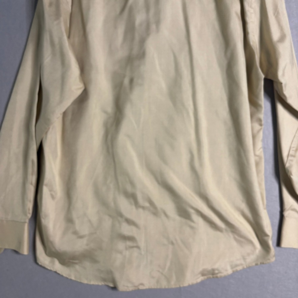 Alfani 100% Silk Oxford Dress Shirt Men's L 16 34/35 Beige - Picture 14 of 16